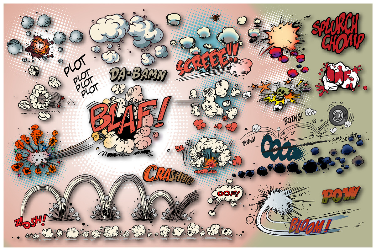 Comic Book Explosions Bundle, an Illustration by Vector Clash (Photo 2 of 10)