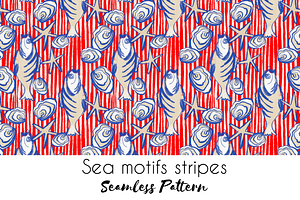 Sea motifs fishes stripes