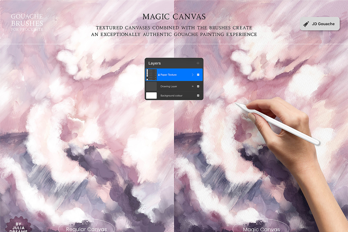 Realistic Gouache Procreate Brushes, a Brush Add-On by Julia Dreams (Photo 6 of 11)