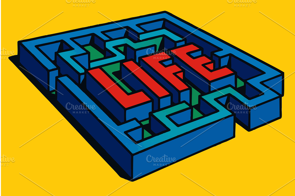 Life maze concept vector, an Object Illustration by AlexArt