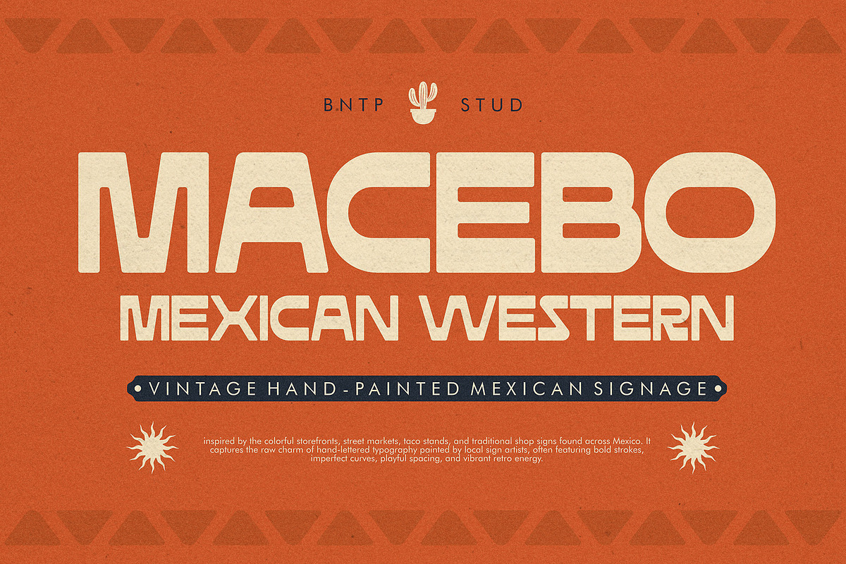 Macebo - Mexican Western Font, a Sans Serif Font by Bentype Studio (Photo 1 of 7)