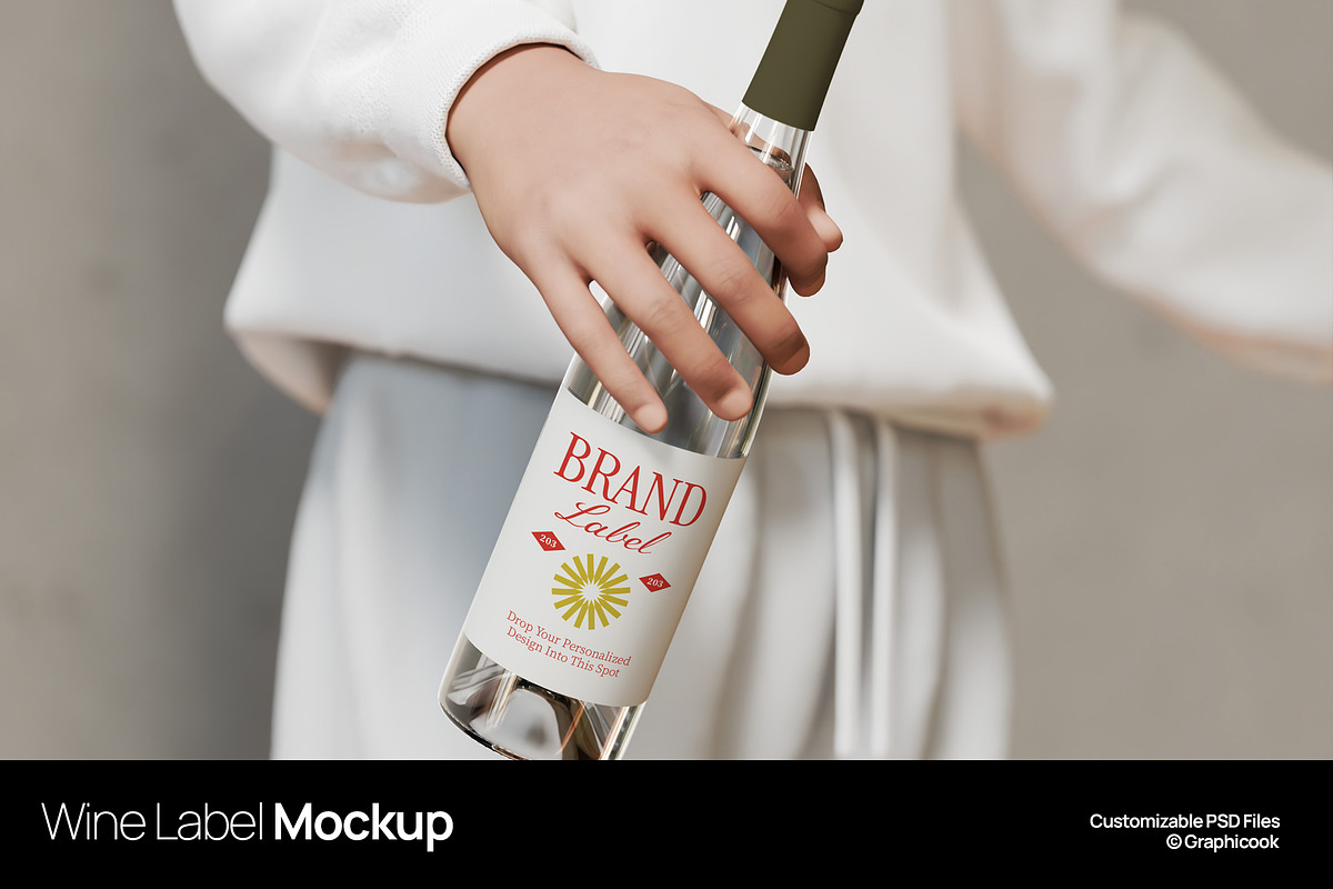 Wine Label Mockup, a Product Mockup by graphicook (Photo 1 of 4)