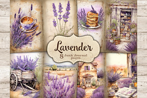 Lavender Junk Journal Pages