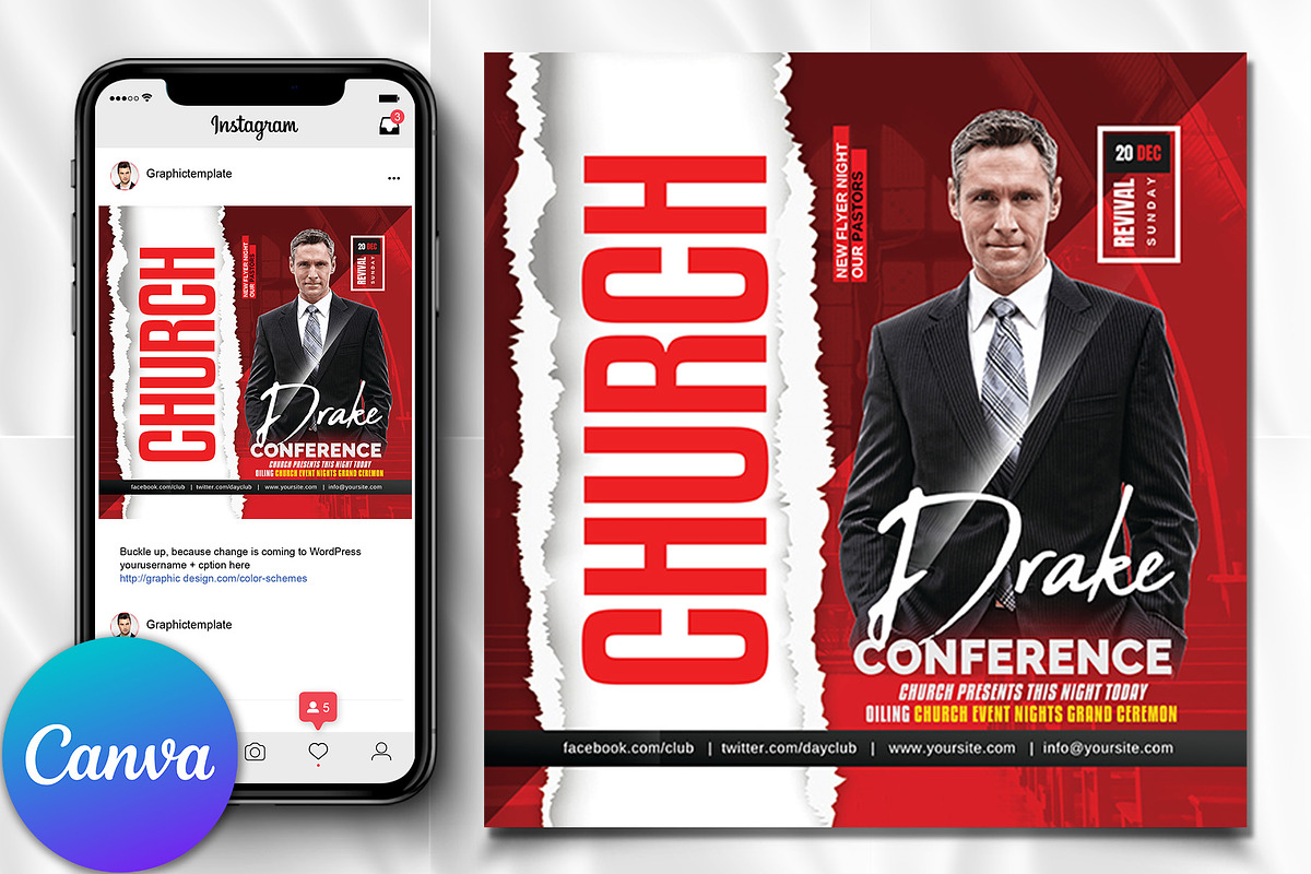 Church Conference Flyer, Canva Flyer, a Social Media Template by Design Up (Photo 1 of 2)