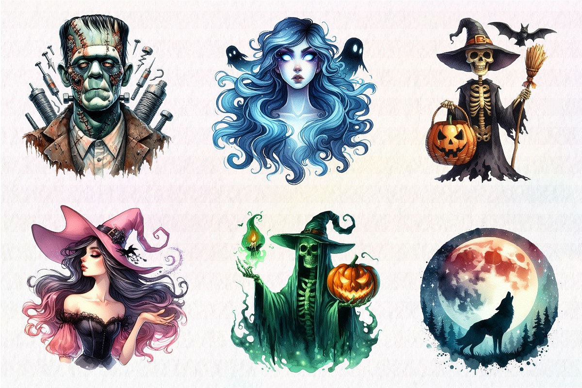 Halloween Spooky Night Collection, an Illustration by CreationArt (Photo 7 of 7)