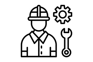 Engineer Line Icon, an Icon by Pexelpy