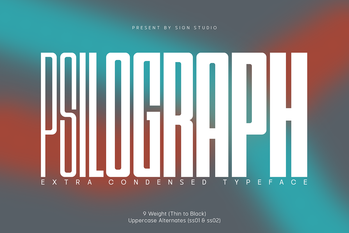 Psilograph - Extra Condensed, a Sans Serif Font by Sign Studio (Photo 1 of 11)