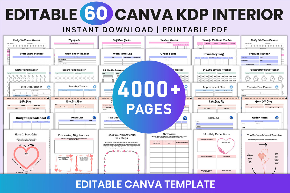 60 Canva KDP Interior, a Stationery Template by Shumaya (Photo 1 of 7)