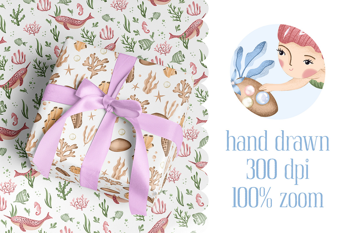 Ocean clipart & digital paper, a Decorative Illustration by Yelloo Fish (Photo 2 of 19)