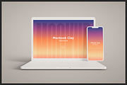 Macbook and iPhone Clay Mockup, a Mac Mockup by Muhazdinata (Thumbnail 2 of 8)