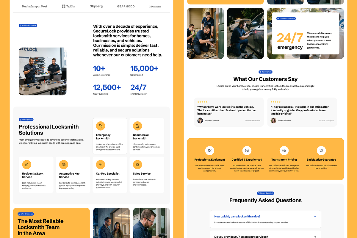 SecureLock: Locksmith Services -75%, a Landing Page Template by Saidmakhmud (Photo 4 of 4)