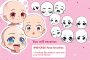 Procreate Chibi face brushes, a Brush Add-On by Revabrush (Thumbnail 2 of 7)