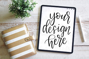 Quote iPad Mockup with Planner