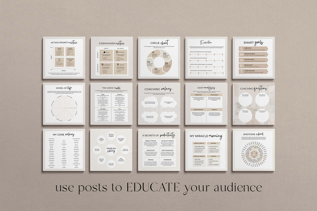 Life Coach Instagram Canva Templates, a Design Template by Miri Campbell (Photo 8 of 18)