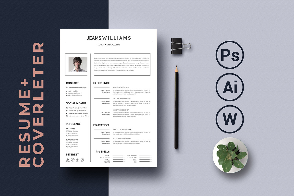 Professional Resume CV Template, a Resume Template by Blackcloud_Creations (Photo 8 of 8)