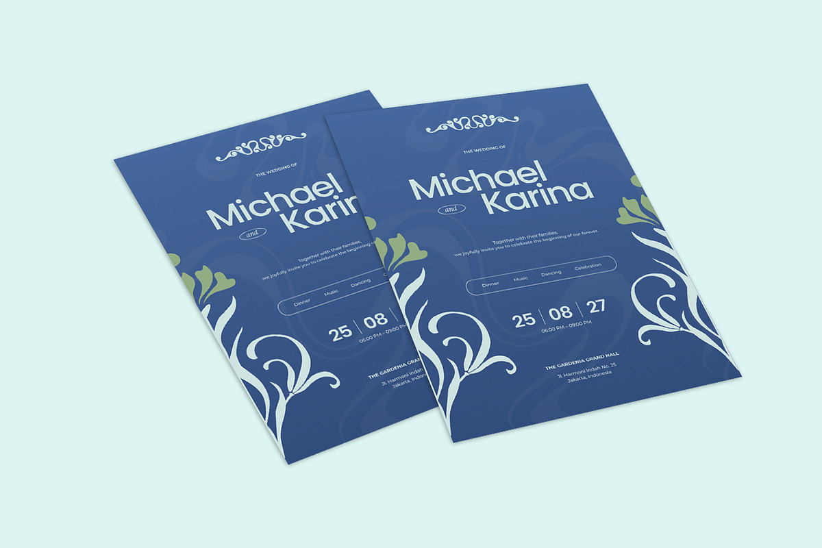 Modern Flower Wedding - Invitation, an Invitation Template by Fannan Studio (Photo 2 of 3)