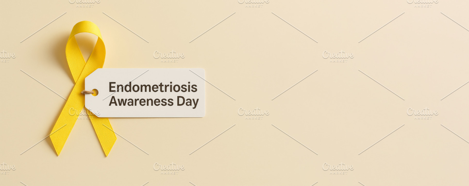 Yellow ribbon for endometriosis awar, a Photo by Dvoevnore photos