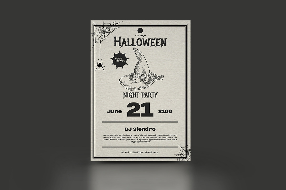 Poster Halloween Design Template, a Poster Template by MaikoHatta (Photo 5 of 11)