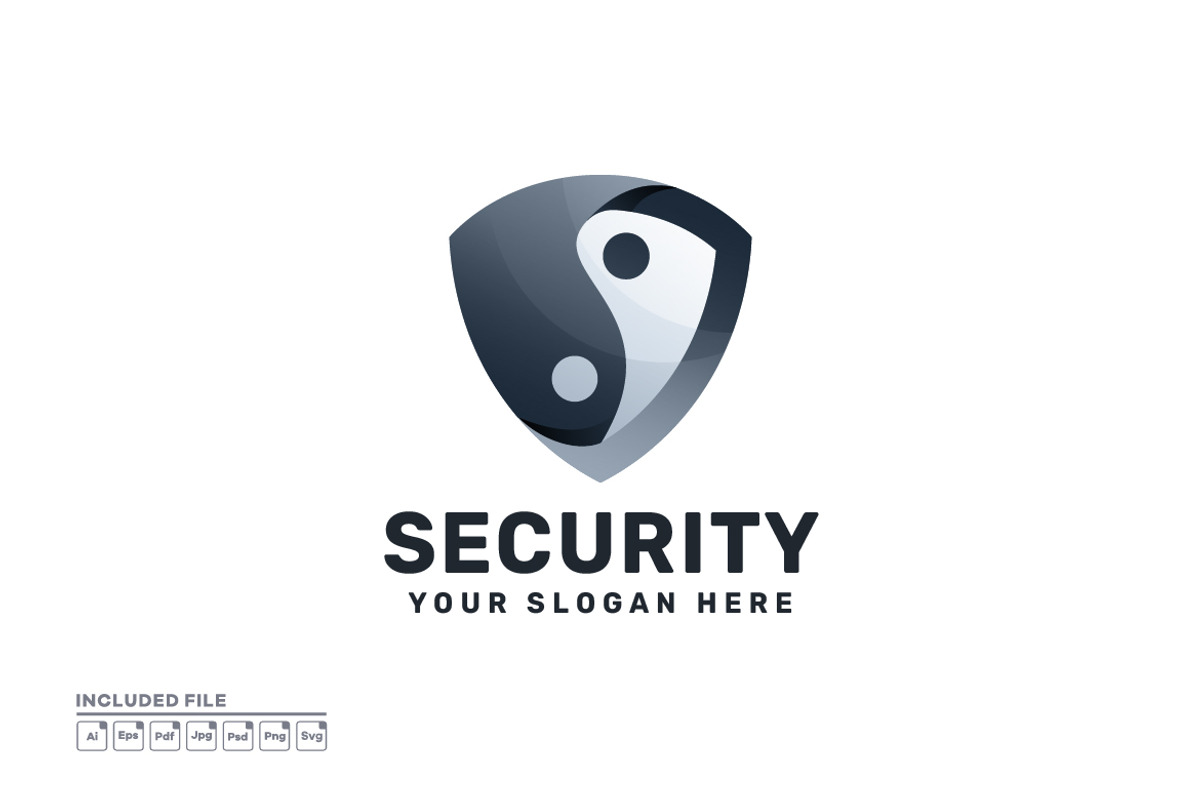 Security Yin Yang Gradient Logo, a Branding & Logo Template by yuanesei