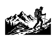 50 Hiking Silhouette Bundle, a Person Illustration by Amazin_art (Thumbnail 14 of 14)