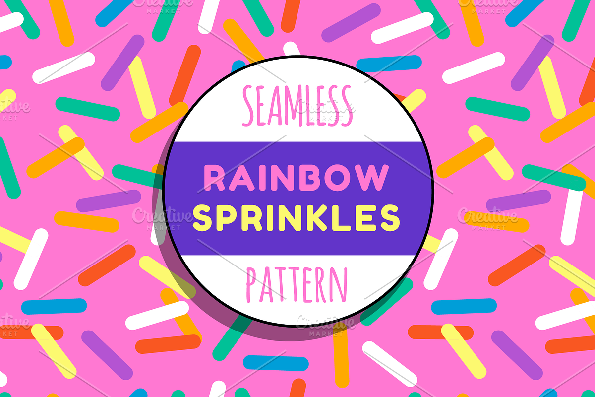 Rainbow Sprinkles Seamless pattern, a Pattern Graphic by Queen of Infographics (Photo 1 of 2)