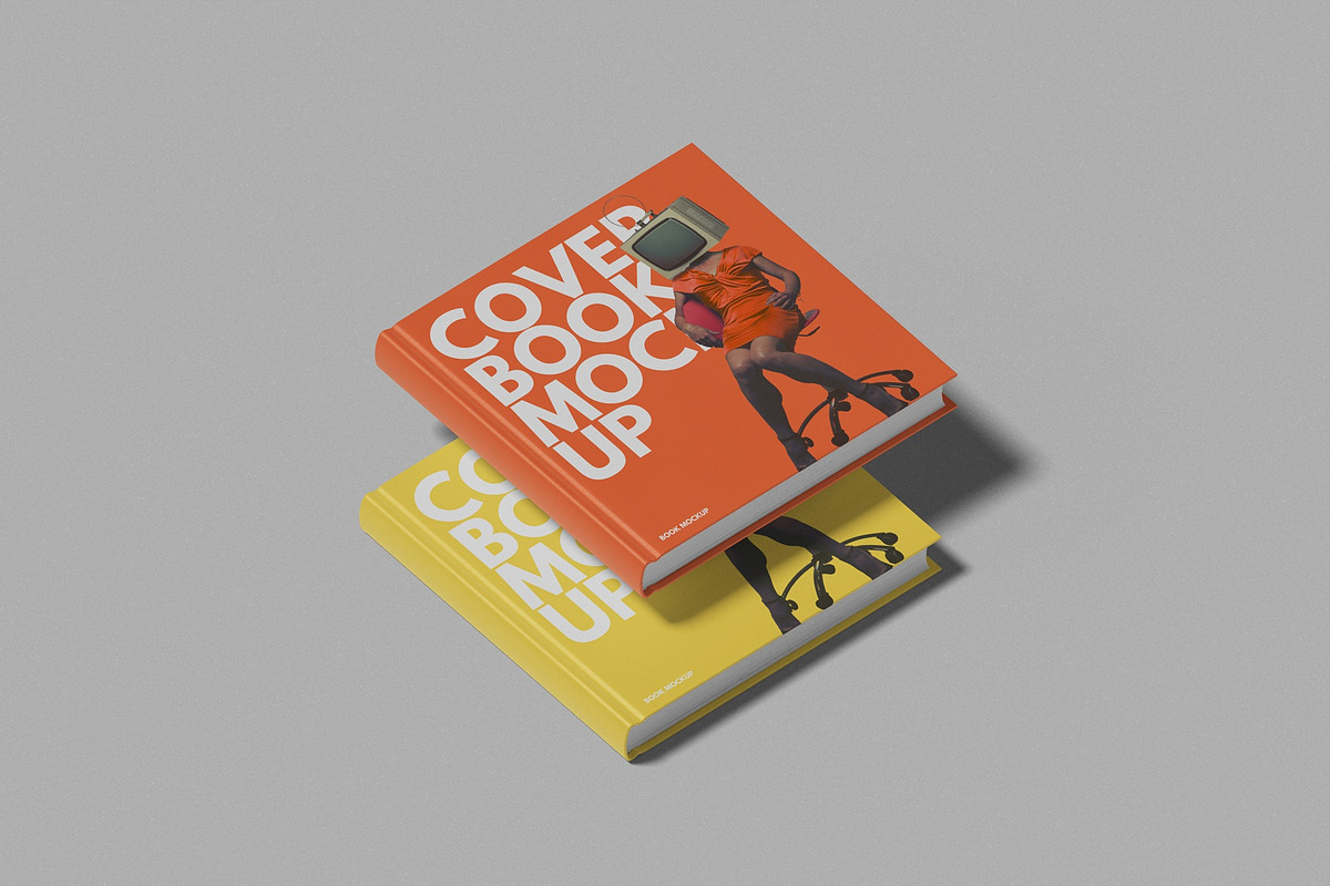 Square Book Mockup, a Books & Magazine Mockup by UFR_GRAPHIC