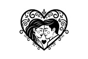 Couple Love Heart Silhouette Bundle, an Illustration by Amazin_art (Thumbnail 14 of 51)