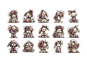 Whimsical Easter Bunny Clipart, an Illustration by GatewayDesign (Thumbnail 3 of 6)
