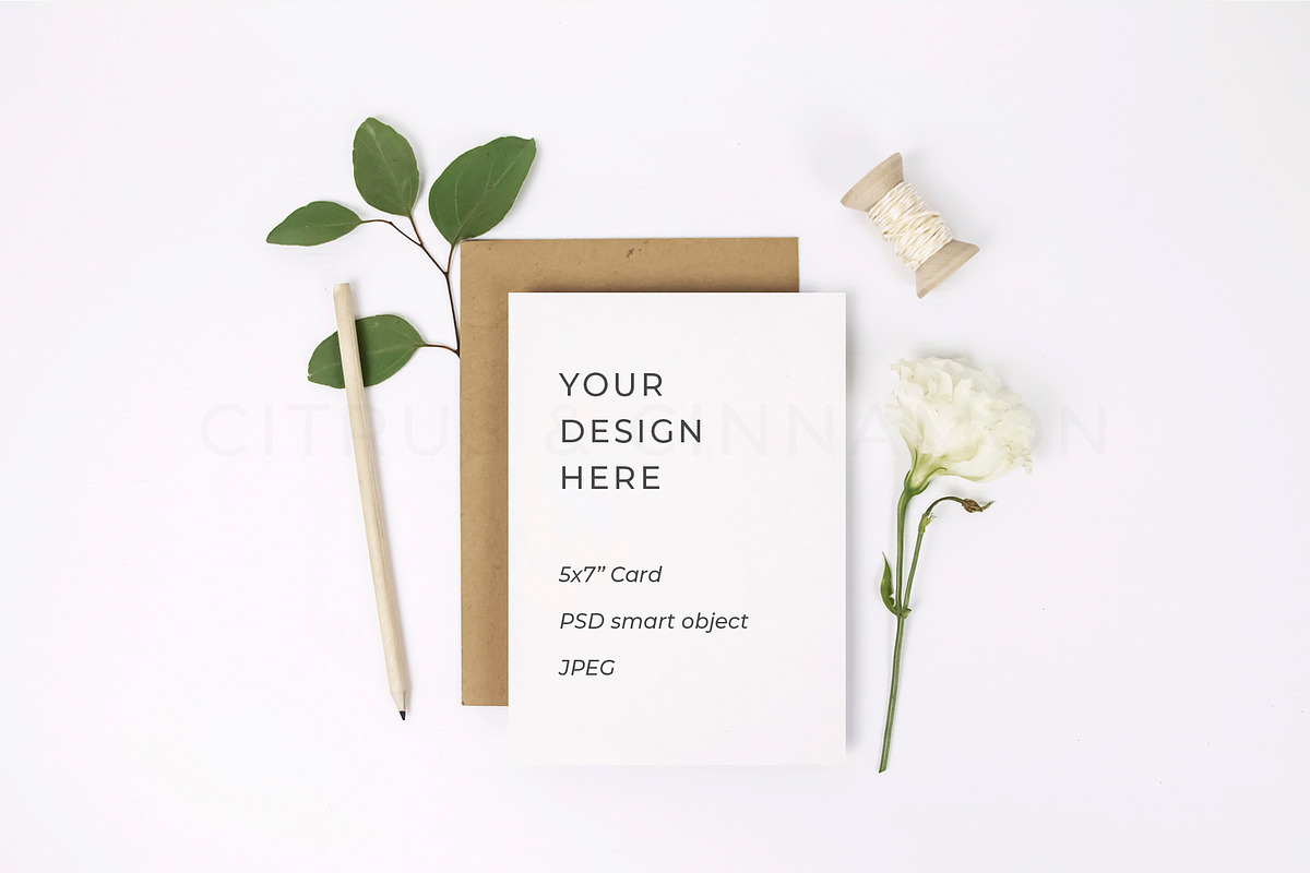 5x7 Greeting Card Mockup 0633, a Print Template by Citrus and Cinnamon