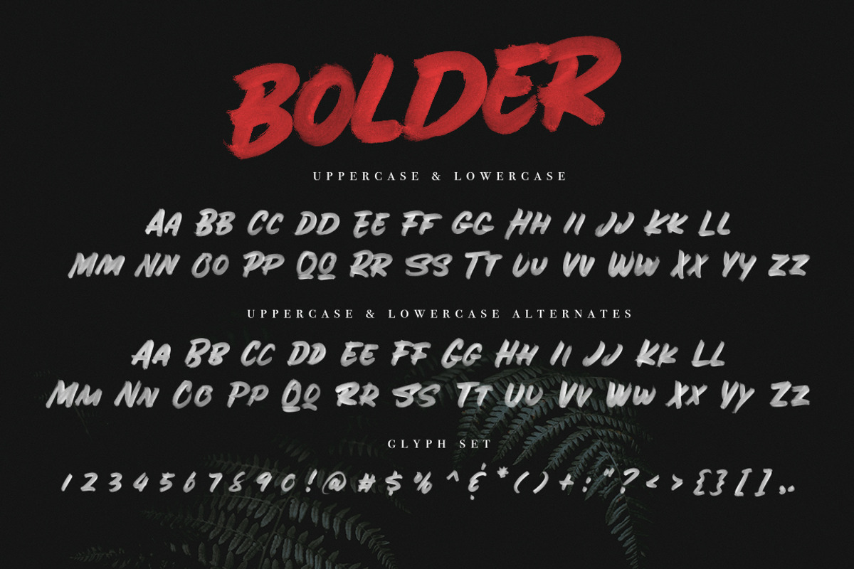 BOLDER - Smallcaps SVG Brush Font preview 2