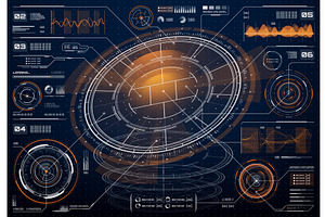 HUD interface, infographics, a Templates & Theme by Vector Tradition