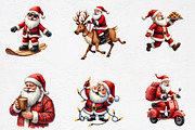Funny Christmas Santa Clipart Bundle, an Illustration by CrexoraLab (Thumbnail 2 of 5)