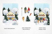 Winter town Christmas house clipart, a Person Illustration by LyubovZaytseva (Thumbnail 11 of 23)