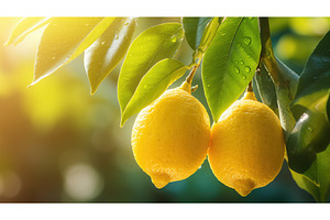leaves two lemon yellow ai generated, a Food & Drink Photo by pikepicture
