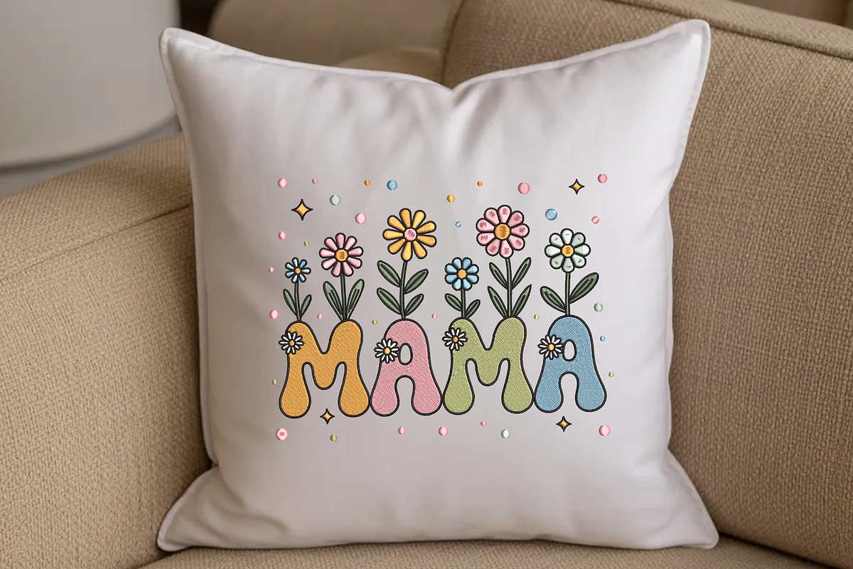 Groovy Mama Flower Garden Embroidery, an Illustration by Moss Rose (Photo 3 of 3)