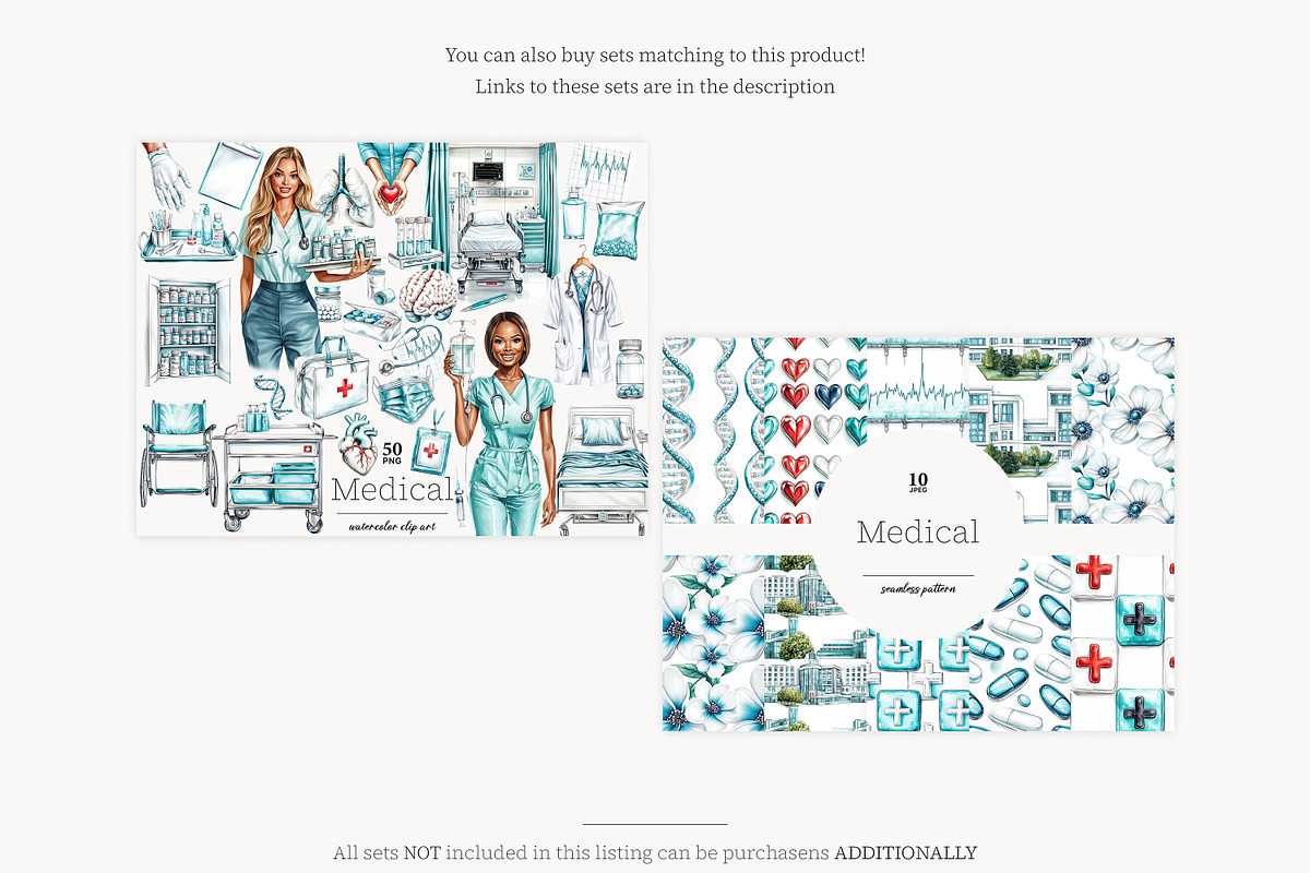 Medical Digital Paper Set | Healthca, a Pattern Graphic by GlamArtZhanna (Photo 2 of 4)