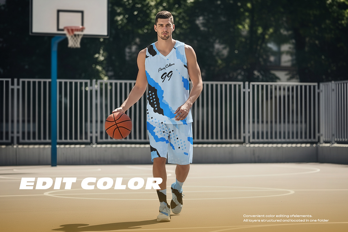 5 Basketball Uniform Mockups, a Shirt Mockup by Grow Design Craft Studio (Photo 2 of 7)