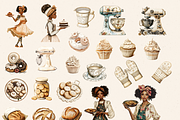 NEUTRAL BAKER GIRL CLIPART PACK, a Person Illustration by Daring Digies (Thumbnail 4 of 9)