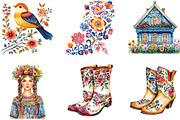 Watercolor Slavic Folk Clipart, an Illustration by Designking (Thumbnail 2 of 5)