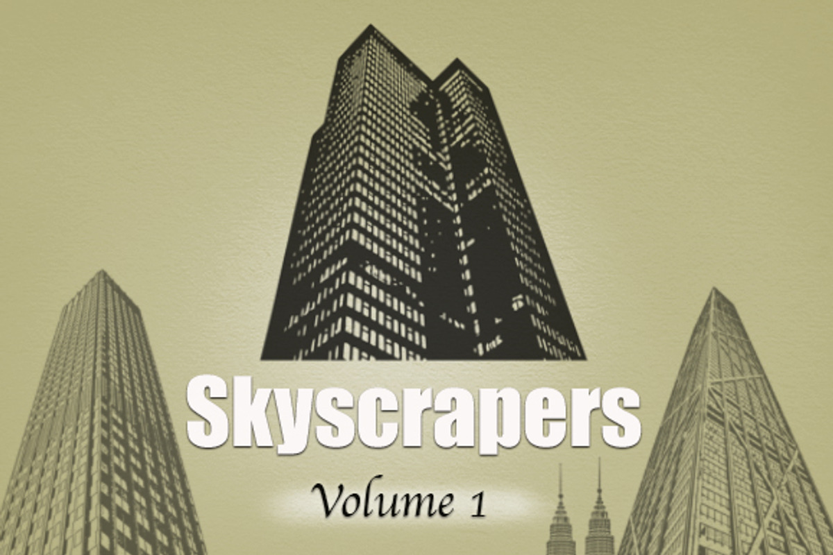 Skyscrapers- vector/brush set, an Illustration by BusOne (Photo 2 of 2)