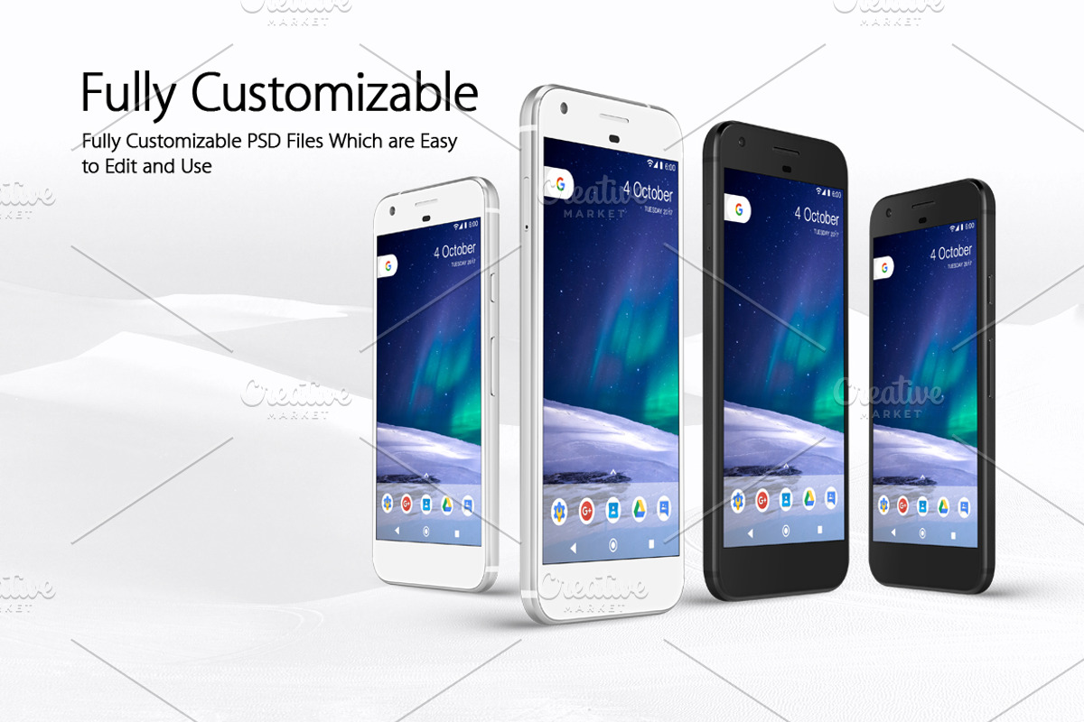 Pixel Smartphone Mockups, an Android Mockup by ydlabs (Photo 2 of 3)