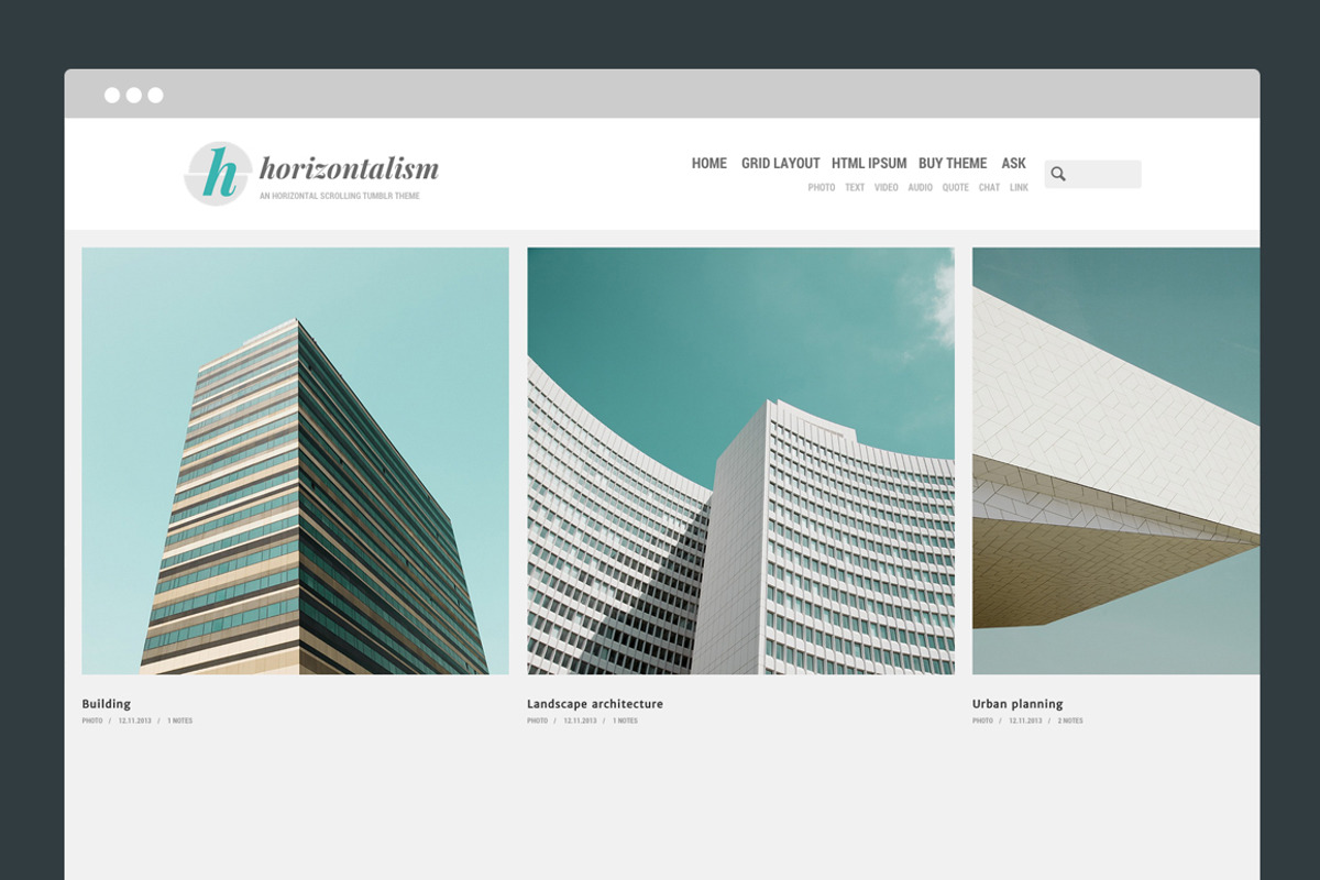 Horizontalism Tumblr Theme, a Websites & App Template by Themelantic (Photo 3 of 5)