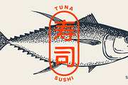 Tuna Fish, seafood, sketch, an Animal Illustration by Foxys Graphic (Thumbnail 2 of 3)