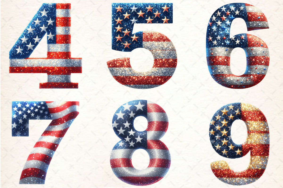 Glitter USA Flag Alphabet Clipart PN, an Illustration by Rose Art (Photo 7 of 7)