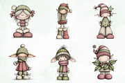 Whimsical Christmas Elf Clipart, an Illustration by Creative Art (Thumbnail 2 of 11)