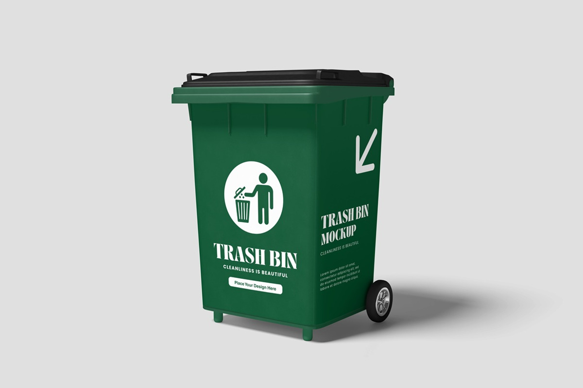 Trash Bin Mockup, a Cups & Container Mockup by AndikaGraphic (Photo 4 of 5)