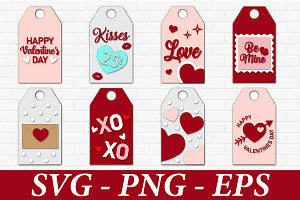 Valentine Day Gift Tags Template SVG, an Object Graphic by Digi_Design_World