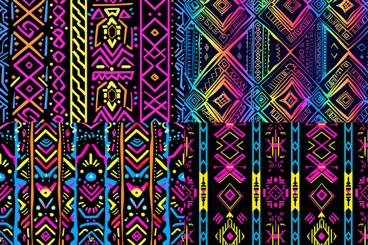 Neon Tribal Seamless Patterns, a Pattern Graphic by PrintablesByFranklyn (Photo 3 of 6)