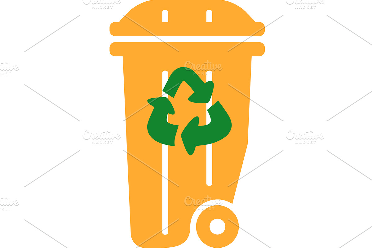 Recycle plastic wheelie bin for, an Object Illustration by TopVector