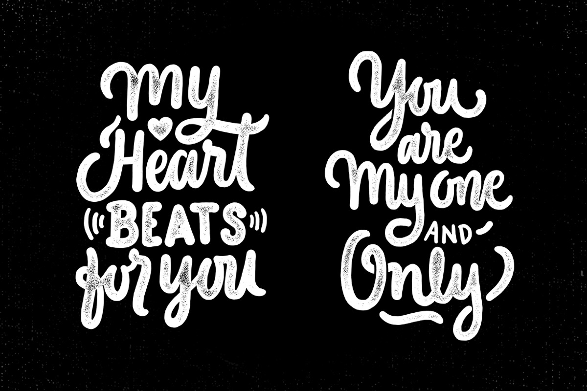 Valentine's Lettering quotes + Bonus, a Texture Illustration by Davihero (Photo 4 of 6)